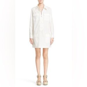 EQUIPMENT Knox Shirtdress in White Size Medium